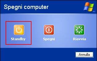 XP: sospendi (hibernate) invece di standby alla chiusura  