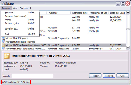 Safarp, freeware per disinstallare programmi rapidamente  
