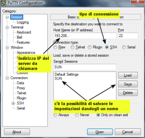 Mini guida all'utilizzo di PuTTY  