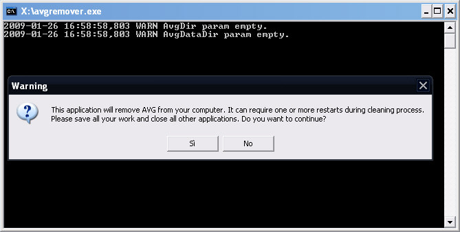 Rimuovere completamente AVG  