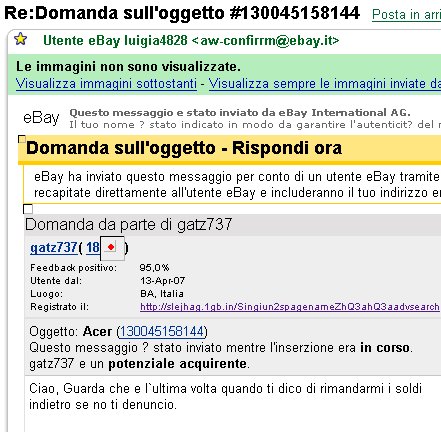 Email bufala: adesso anche le false richieste da utenti eBay  