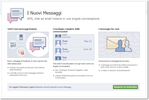 Come ricevere un invito ufficiale per la nuova Facebook Mail  