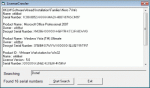 Cercare le chiavi di licenza presenti sul proprio computer  