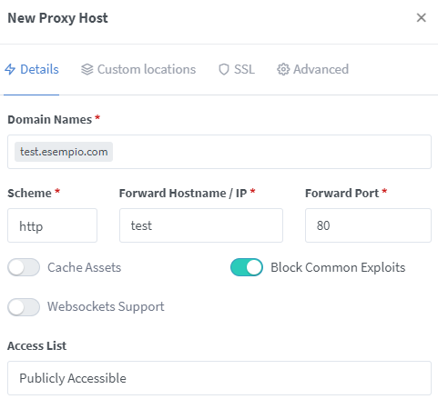 Installare Nginx Proxy Manager su Portainer e aggiungere proxy host  