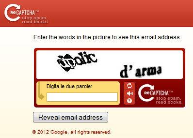 Proteggere gli indirizzi email dallo spam con reCAPTCHA Mailhide  